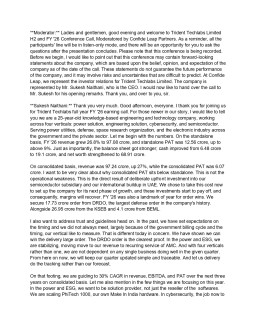 Trident Techlabs Concall Transcript