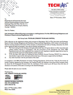 Intimation Of Board Meeting
