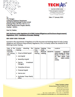 Intimation Investor Meeting